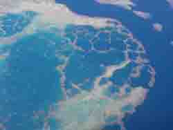 Coral atoll seen when flying to Savusavu